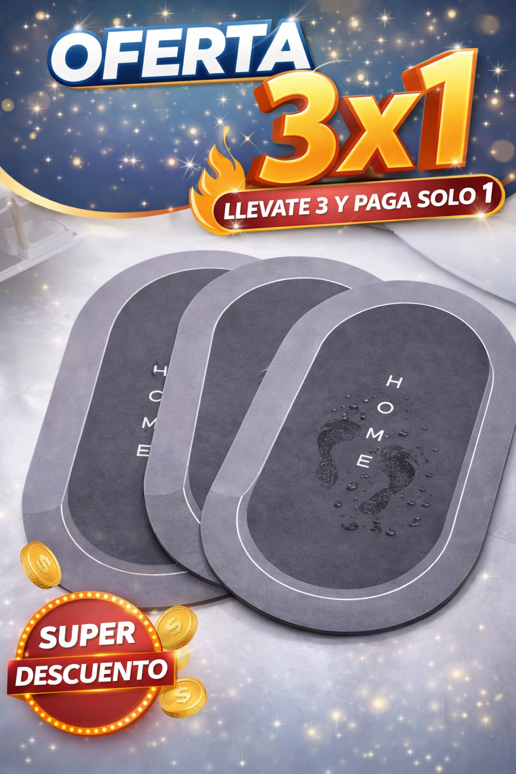 Tapetes De Antideslizante (Mega Oferta 3X1)
